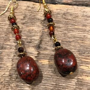 One of a kind hand crafted natural stone earrings